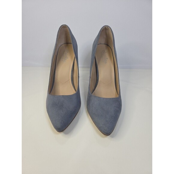 Charles By Charles David Grey Blue Suede Like Pumps Point Toe High Heel Sz 8.5 M - Picture 2 of 10